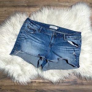 Torrid High Rise Distressed Jean Shorts